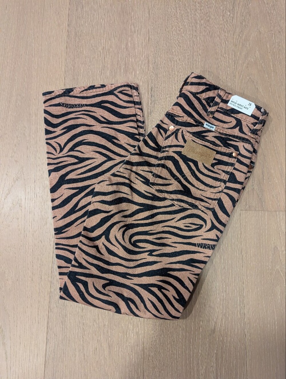 Wrangler  Tan & Black Zebra Print Jeans